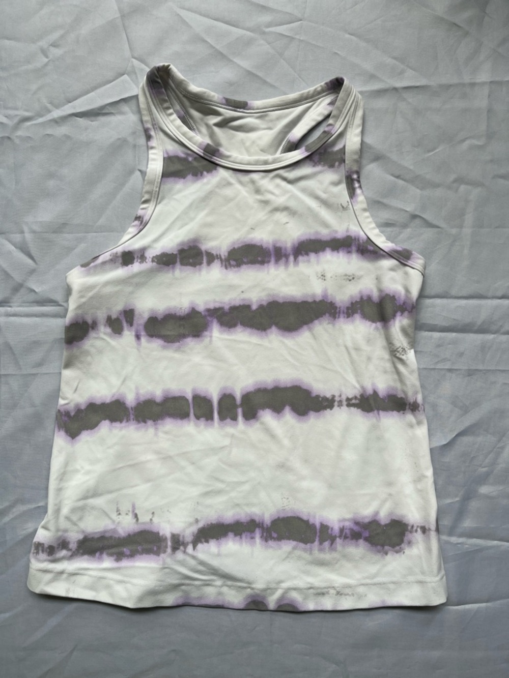 Lululemon Tie-Dye Racerback Tank Top - size 6, White, Grey & Lavender
